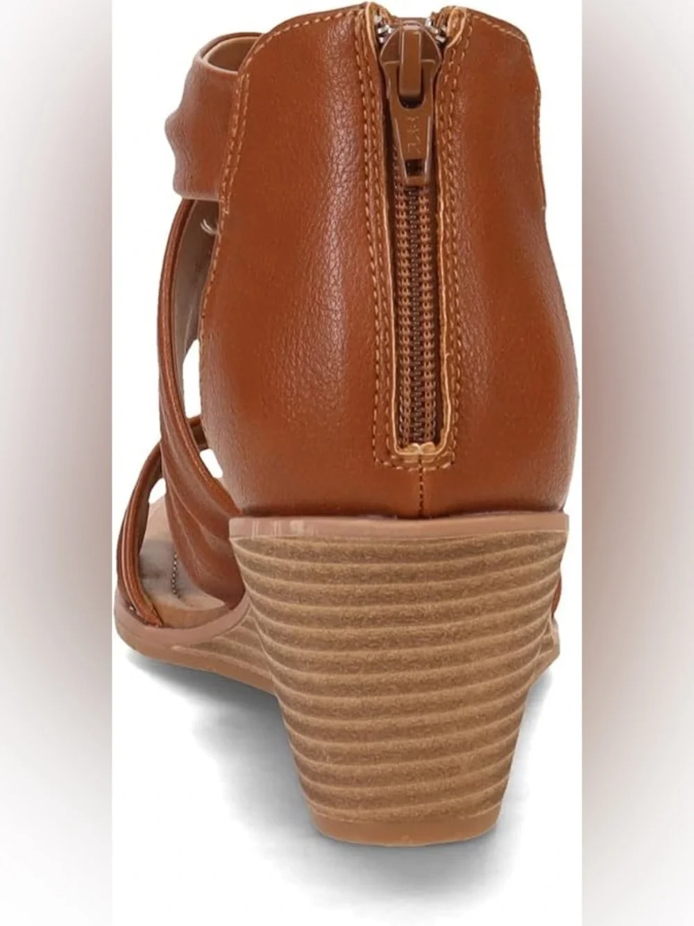 Eurosoft by Sofft Women's Ginnifer low wedge soft slip in dressy brown Sandals 9